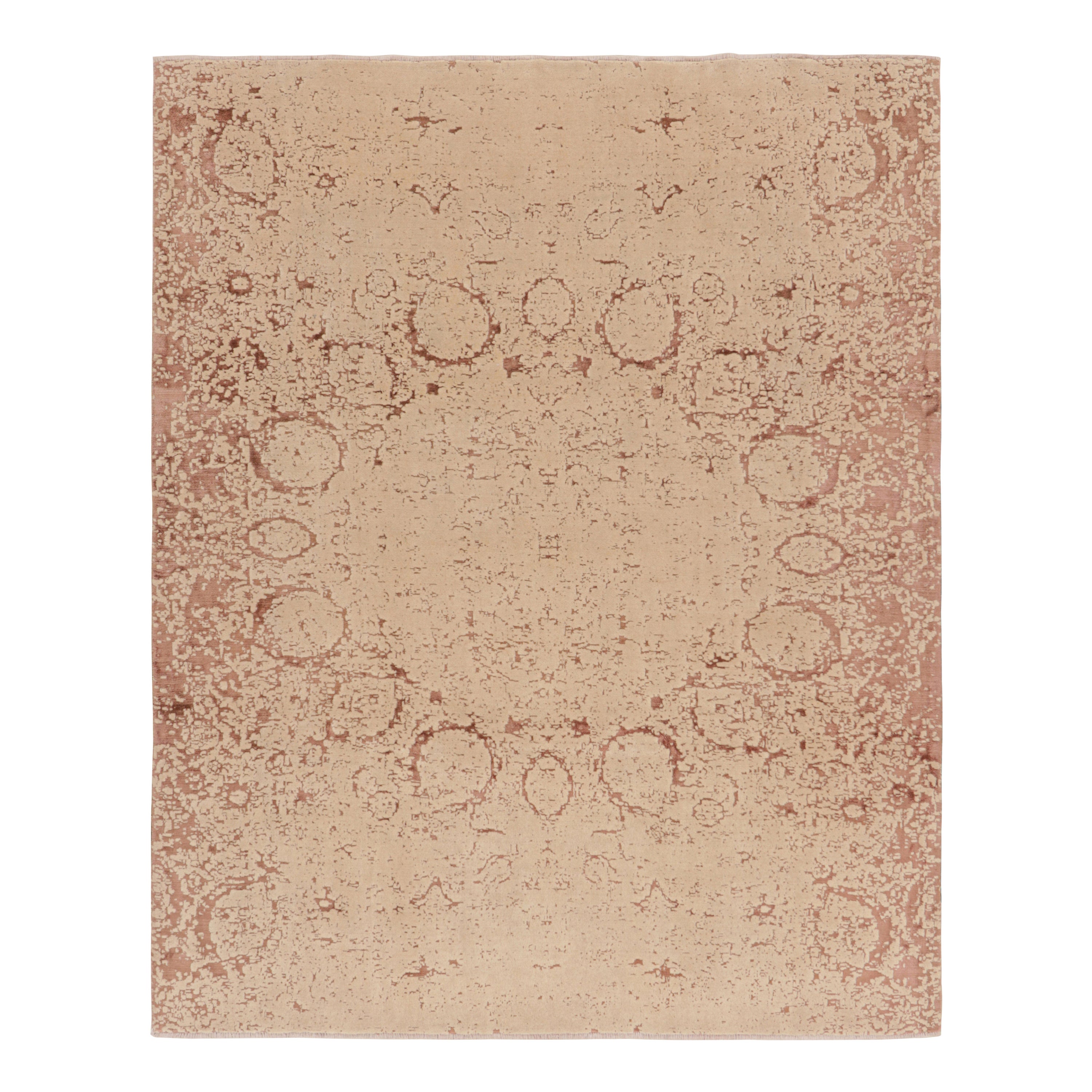Rug & Kilim's Modern Classics Rug in Beige-Brown with Abstract Geometric Pattern (Tapis Modernes en beige et marron avec motif géométrique abstrait)