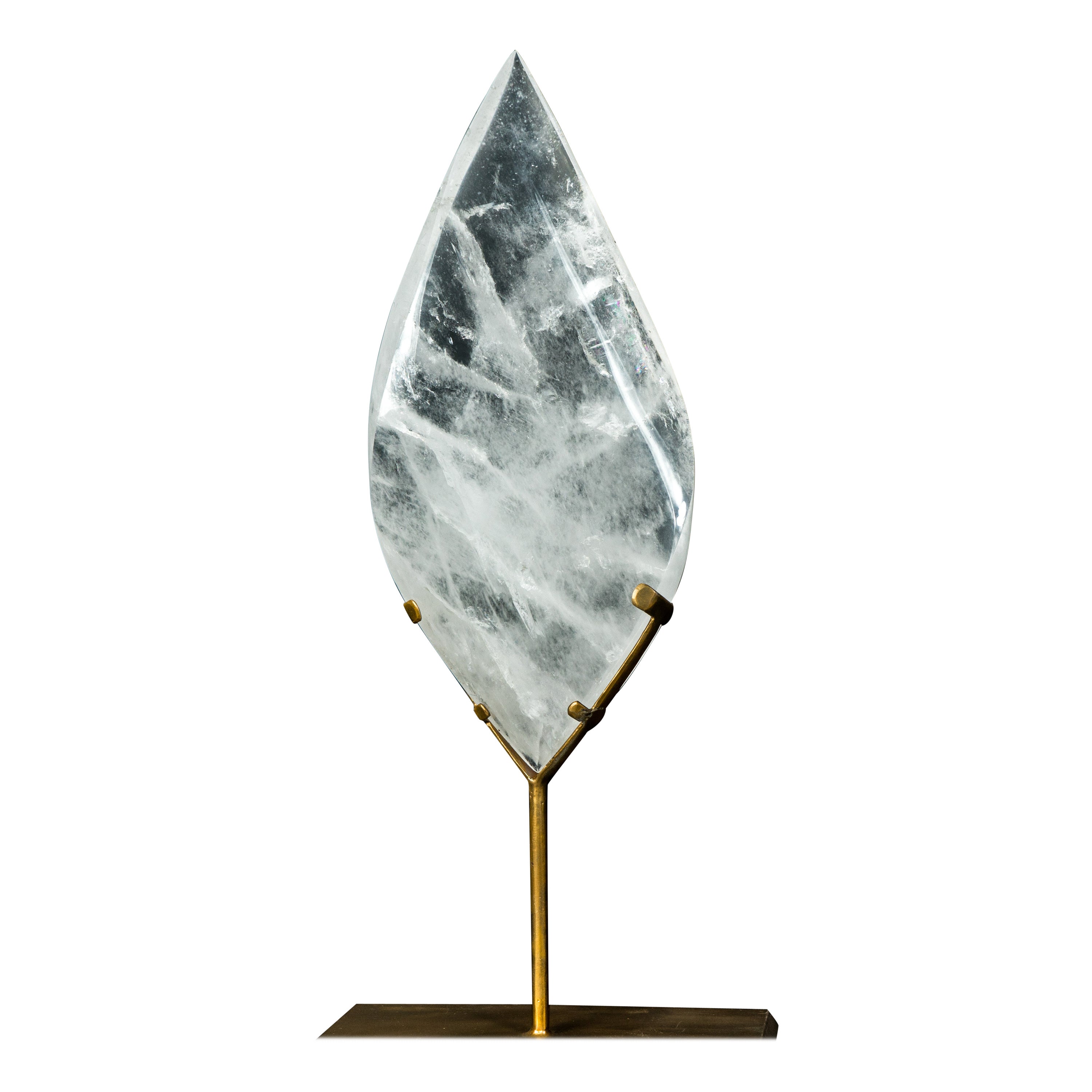 Large Clear Quartz Crystal Flame Sculpture, Natural Clear Quartz Generator