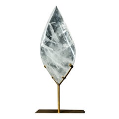 Gran Escultura Llama de Cristal de Cuarzo Claro, Generador Natural de Cuarzo Claro