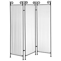 Biombo de hierro forjado de tres paneles para interior/exterior