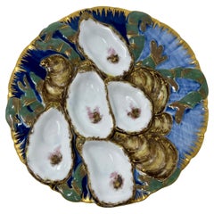 Antique French Limoges Porcelain Presidential "Turkey" Oyster Plate, Circa 1880.