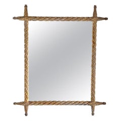 Antique 19th C. Braided Giltwood Mirror
