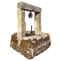 Wellhead Hand Carved Stone Container Firepit Basin Trough Water Feature Used