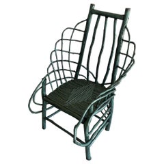 19Thc Silla rústica Twig Folk Art Addrondack