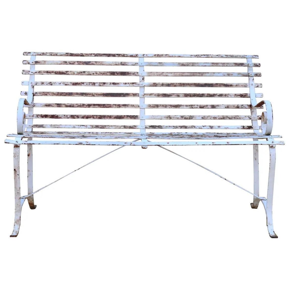 Mid 20th Century Wrought Iron Outdoor Bench