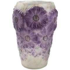 French “Soucis” (Marigold) Cameo Glass Vase by Gabriel Argy-Rousseau