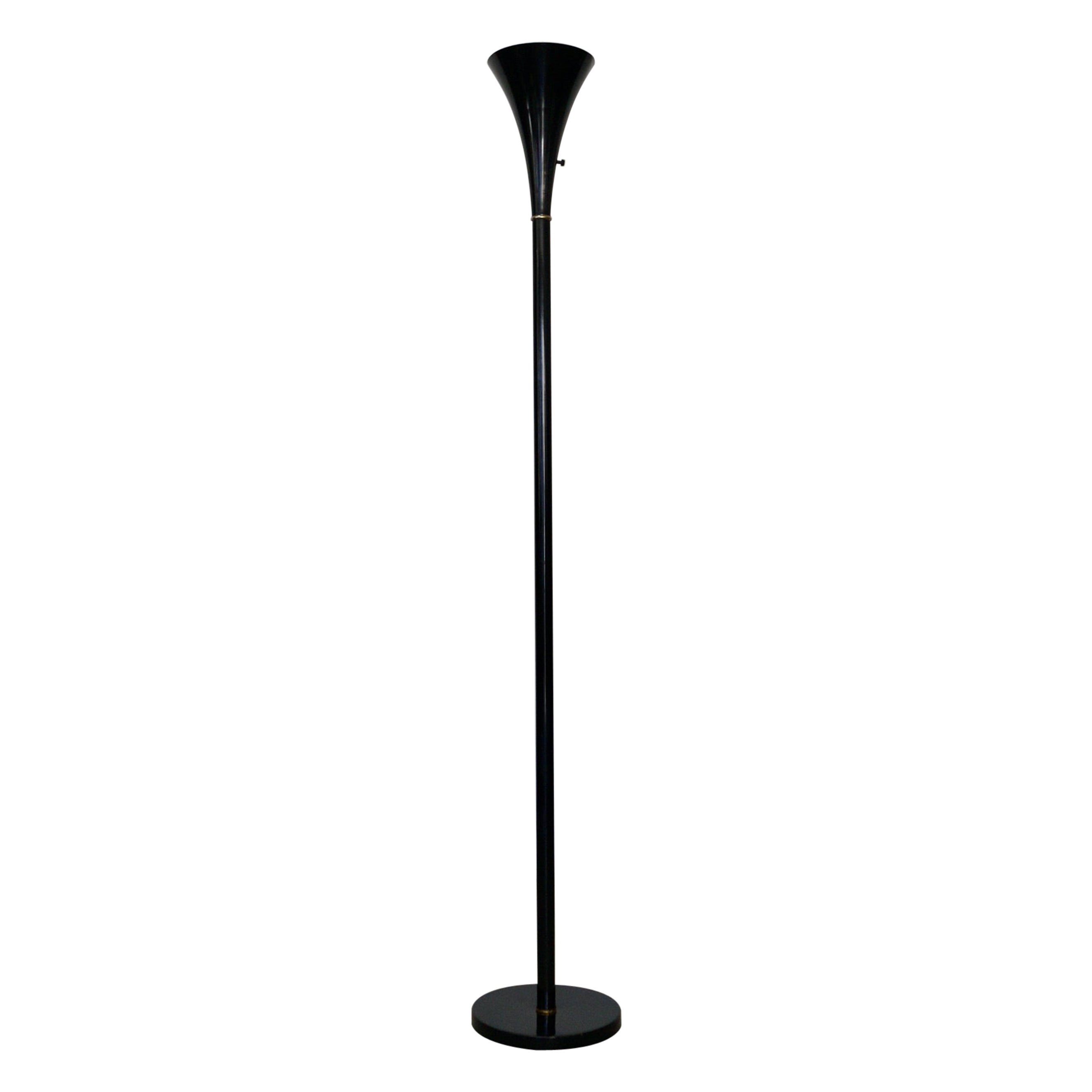 1970's Mid-Century Modern Laurel Lighting Style Trumpet Torchiere Floor Lamp