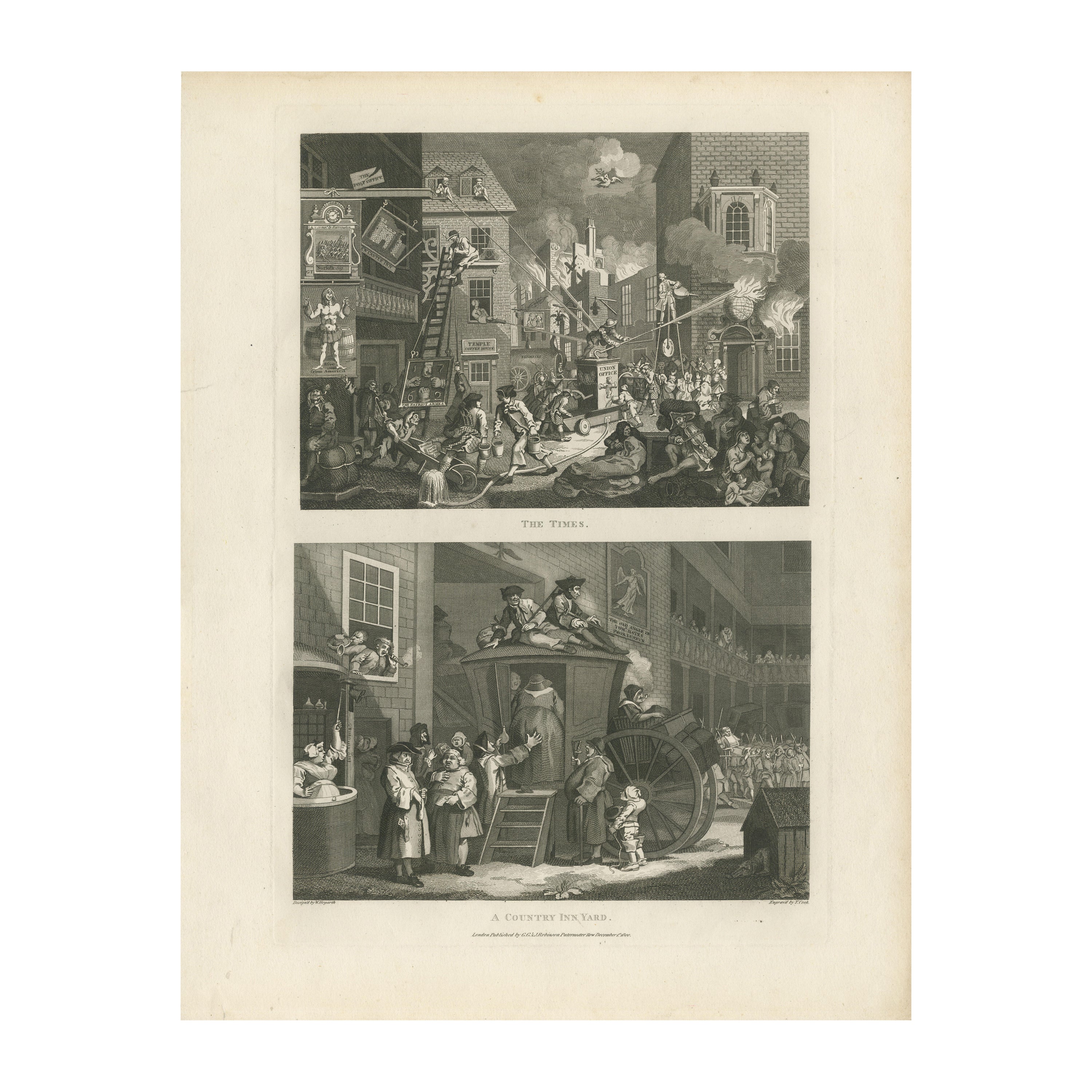 Urban Turmoil and Rural Life: A Dual Perspective by Thomas Cook (1800) For Sale