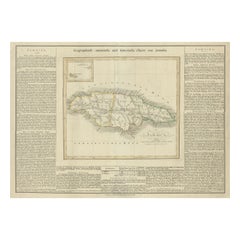Mappa antica dettagliata della Giamaica - Pubblicata a Weimar nel 1825