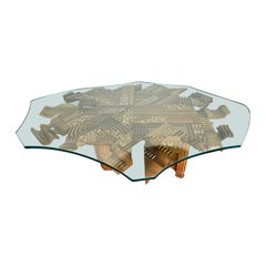 Mid-Century Modern Wood Sculpture Coffee Table by Gianni Arosio. Italy, 1990s