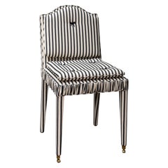 The Gracie Chair, traditionally hand upholstered in Ticking Stripe
