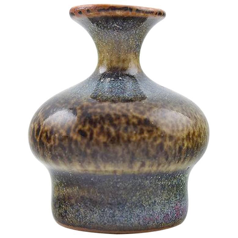 Stig Lindberg (1916-1982), Gustavberg Studio Hand, Ceramic Miniature Vase For Sale