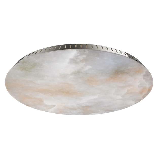 21st Century Coloma Sideboard Leather Covered-Wood Travertine Brass For ...