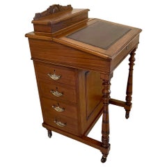 Antique 19th Century Victorian Quality Walnut Freestanding Davenport