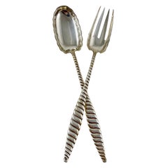 Service à salade Whiting ovale torsadé en argent sterling, émis en 1880