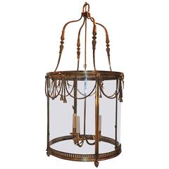 Palatial Large French Louis XVI Gilt Bronze Ribbon & Bow Swag Lantern Chandelier 9