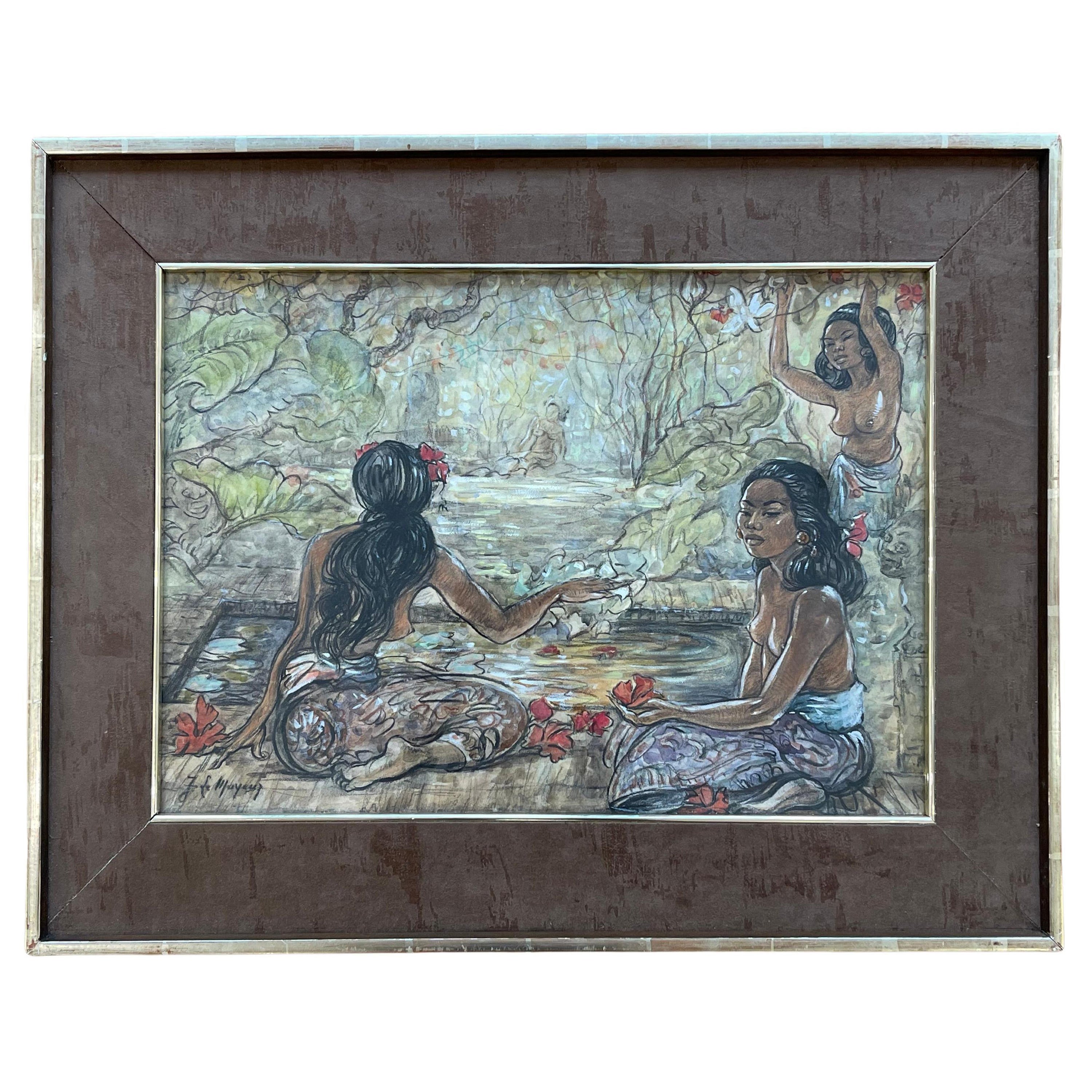 Jean LE MAYEUR DE MERPRES (1880-1958), femmes à Bali, vers 1940