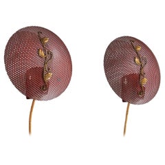 Danish Designer, Wall Lights, Brass, Metal, Denmark, 1940s