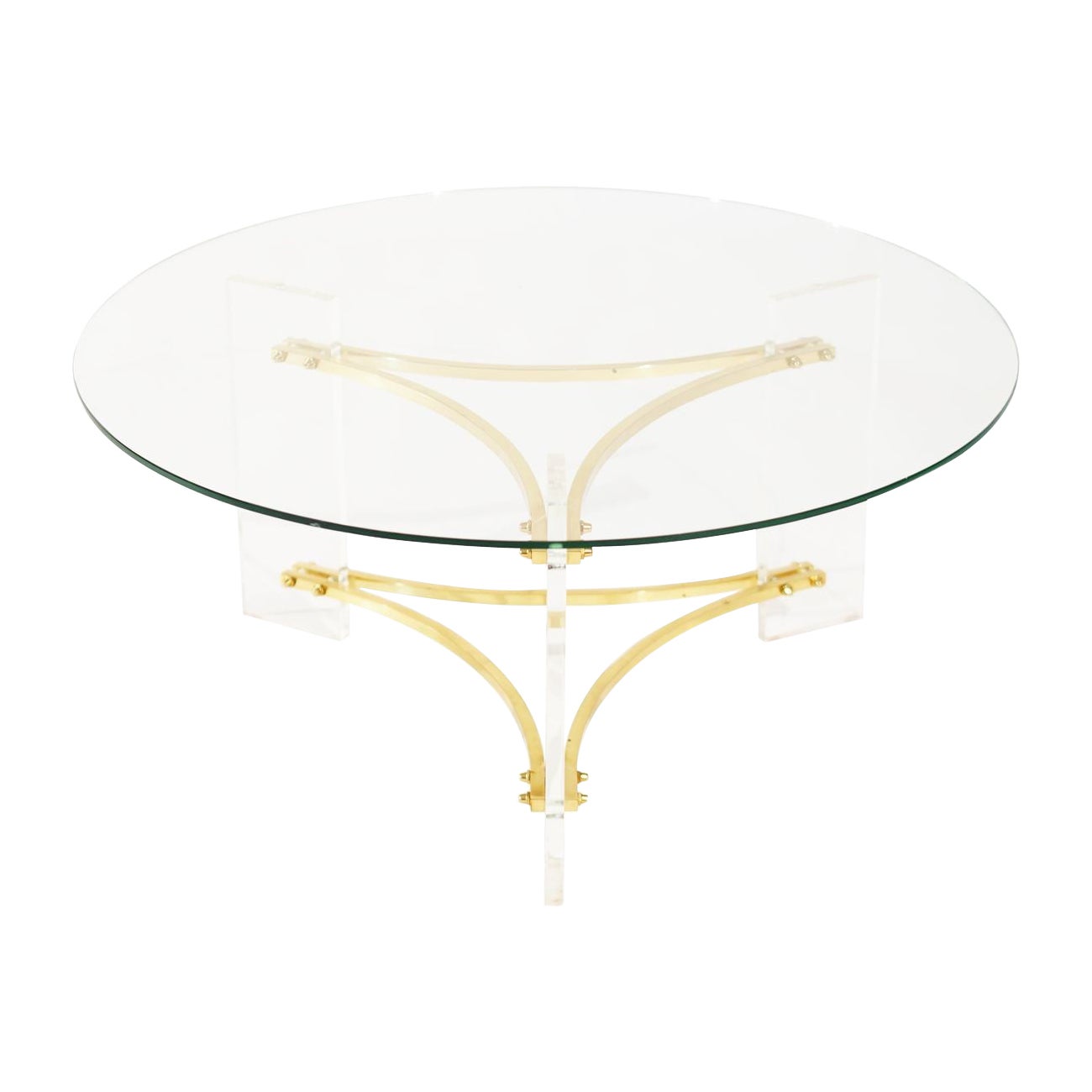 Couchtisch aus Lucite und Messing von Charles Hollis-Jones, ca. 1970er Jahre