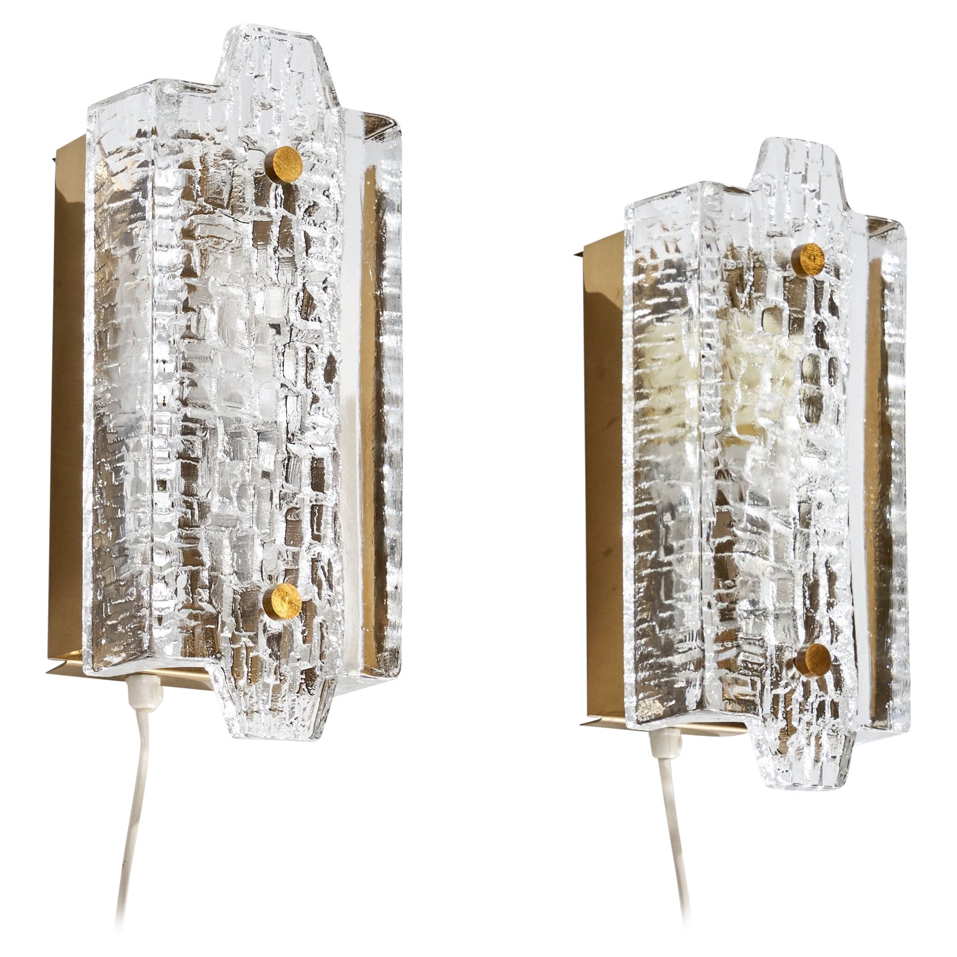 Örsjö, Wall Light, Brass, Glass, Sweden, 1970s