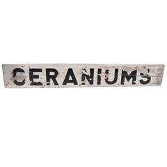 Geraniums Garden Sign