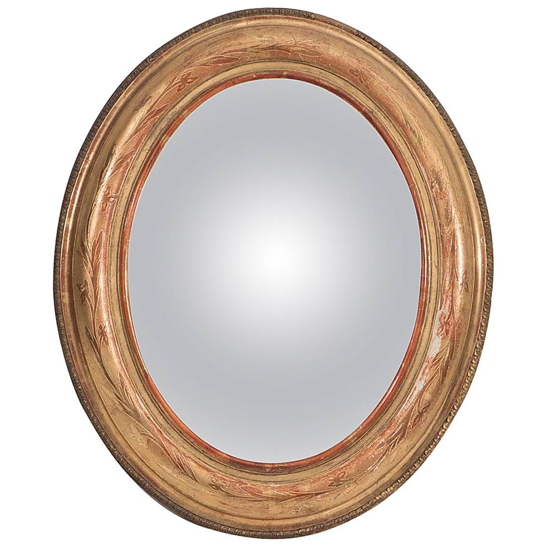 Gilded Round Sorciere Mirror 19th Century 