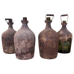 1970s Set of Four Decorative Glass Bottles