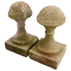Antique 19th Pair of Portuguese Building Granite Finials