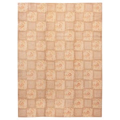 Room Size Floral Pattern Antique American Hooked Rug 8'9" x 11'10"