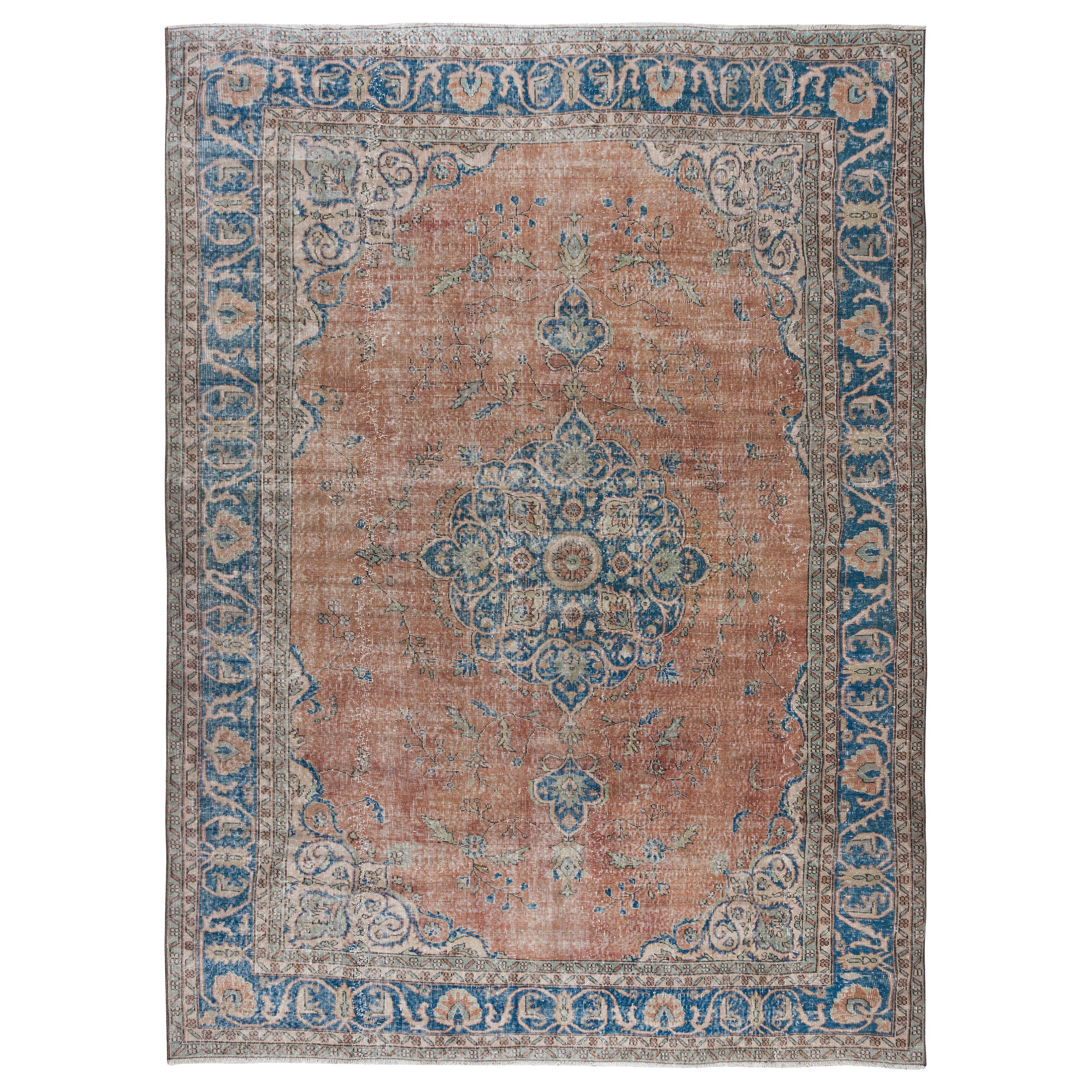 Alfombra Vintage Única, Alfombra Turca Tradicional Hecha a Mano 8,3x11,5 Pies