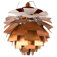 Danish pendant light called PH “Artichoke” in copper metal by Poul Henningsen.