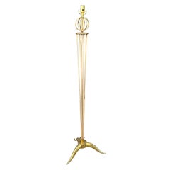 French Modern Brass Floor Lamp by Maison Arlus