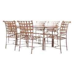 Vintage Regency Brown Jordan “Florentine” Cast Aluminum Dining Table & 6 Chairs
