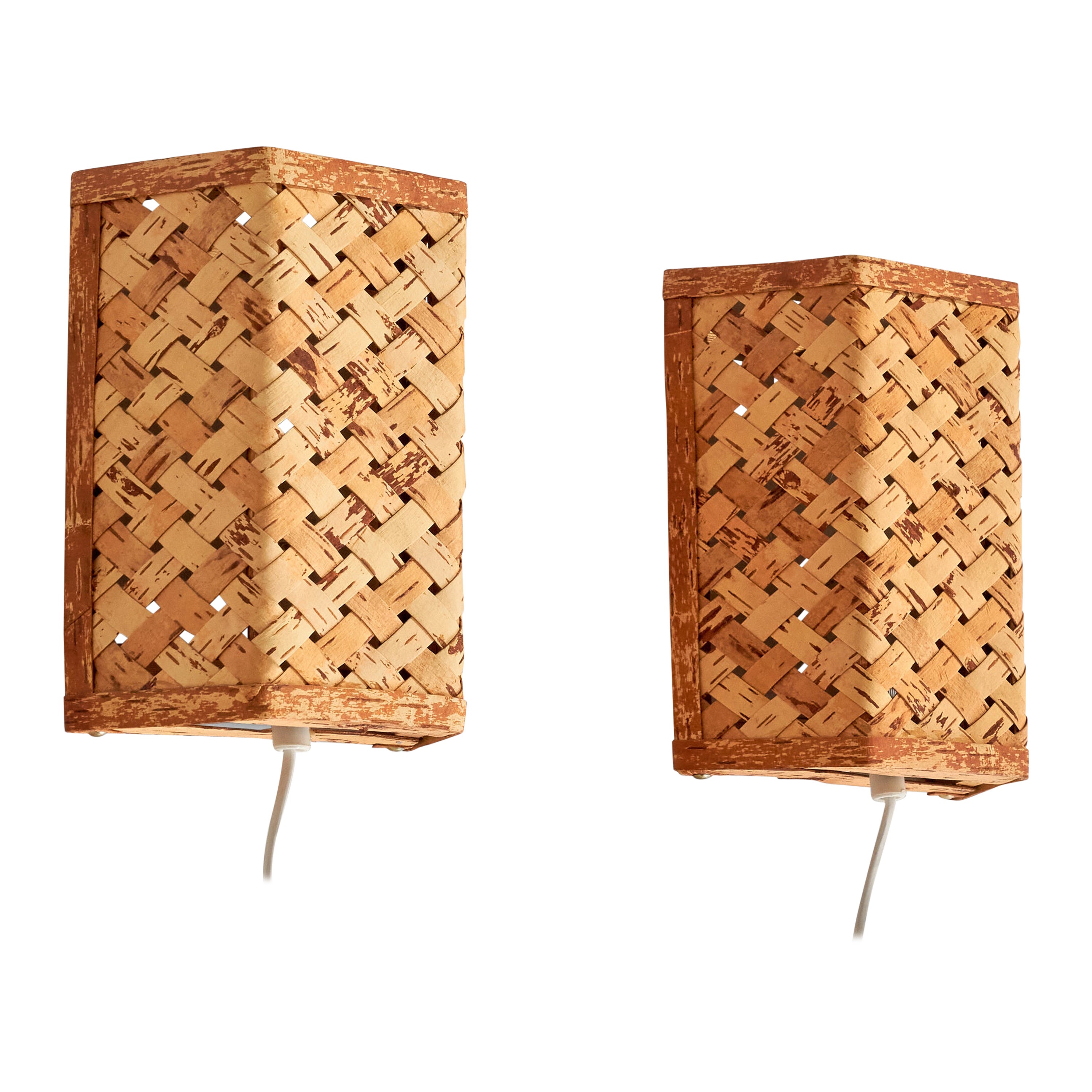 Designer suédois, lampes murales, liège, Suède, années 1970 en vente