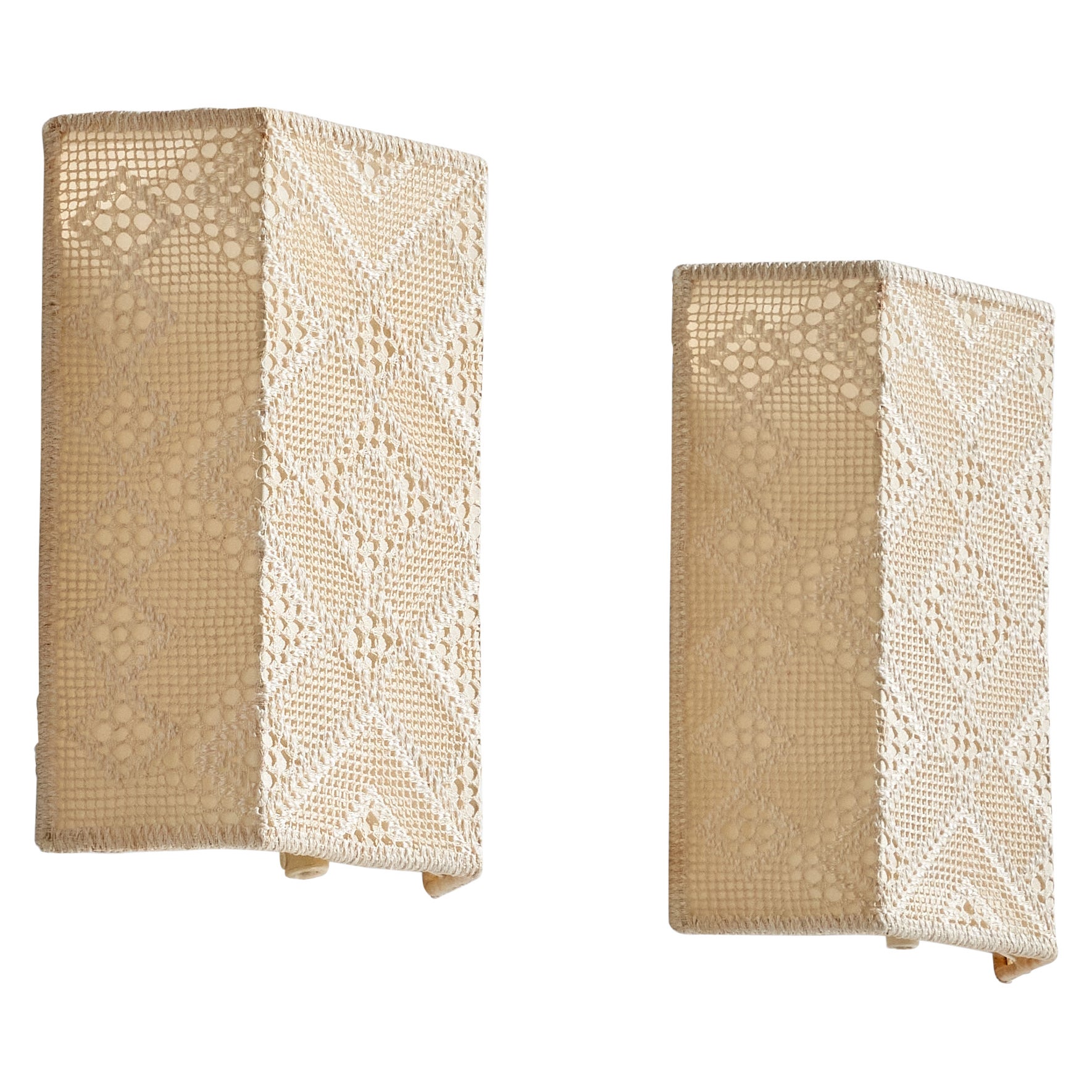 Swedish Designer, Wall Lights, Fabric, Sweden, 1960s