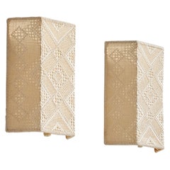 Swedish Designer, Wall Lights, Fabric, Sweden, 1960s
