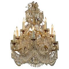 Italian Tole and Crystal Chandelier
