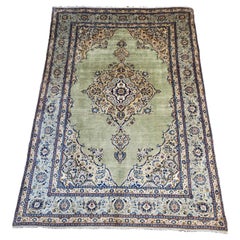 Early 20th Century Persian Kashan - 8' x 12' - Mint, Beige, Blues