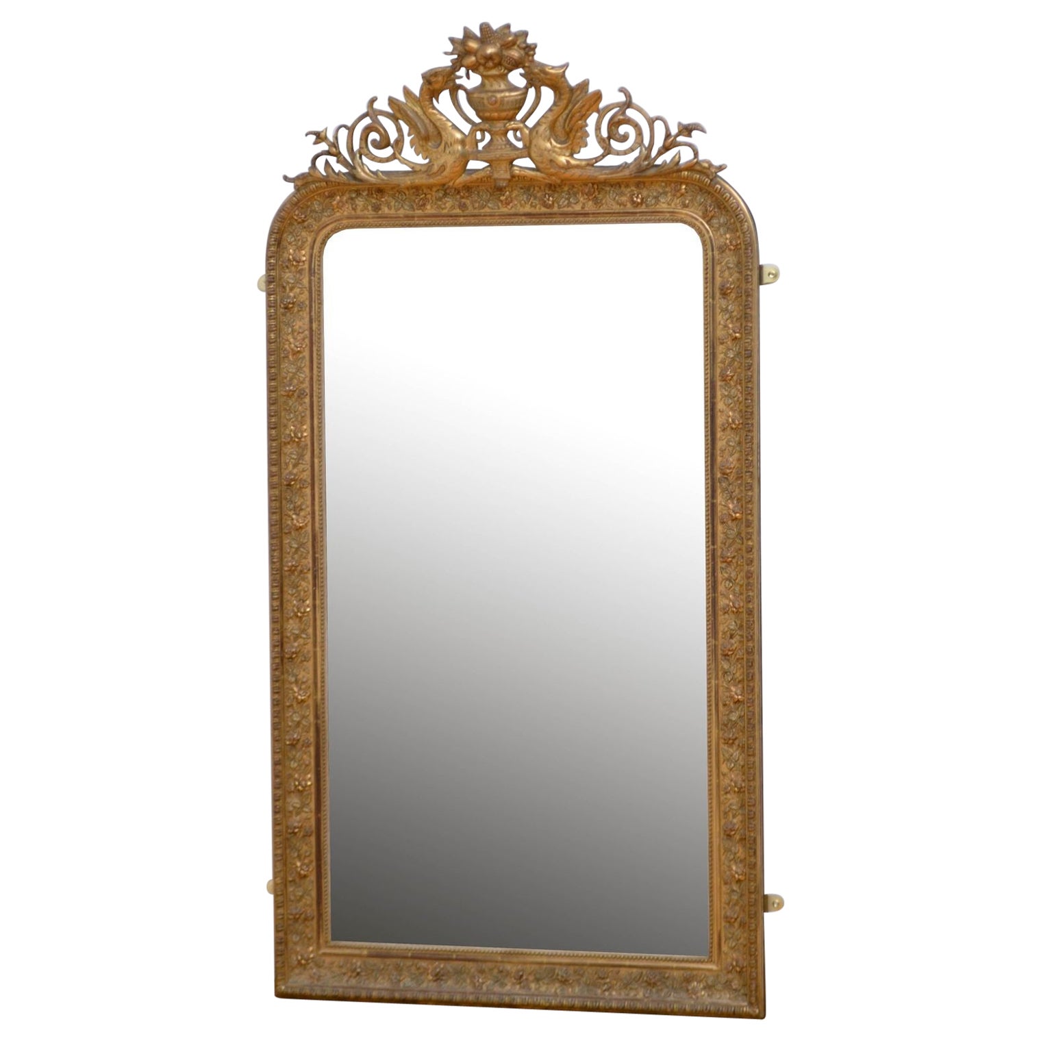 Specchio francese del XIX secolo dorato H161cm