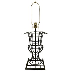Large Welded Wire Urn Form Lamp
