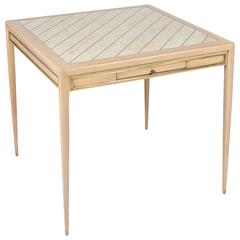 Bleached and White Washed Mahogany Card Table 2