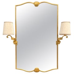 Rare Art Deco Period Gilt bronze Mirror by Jules Leleu