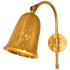 Vintage Swedish Solid Brass Sconce