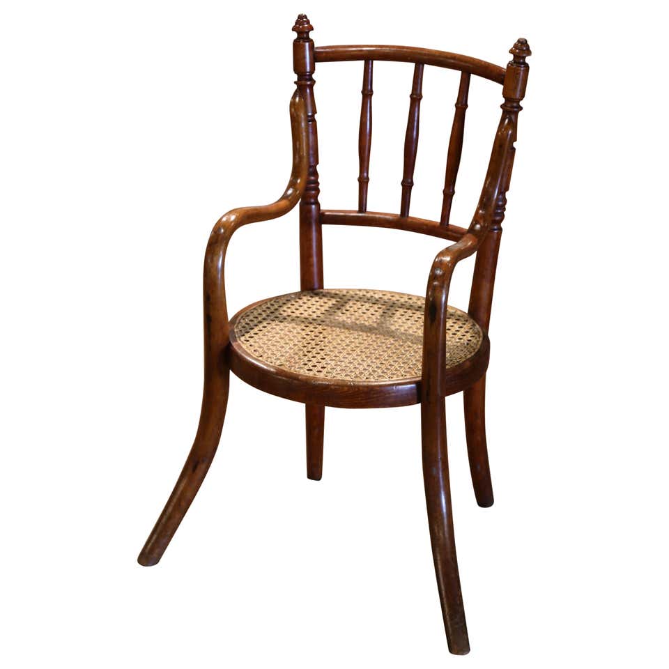 Early 20th Century French Thonet Style Bentwood and Cane Child Rocking ...