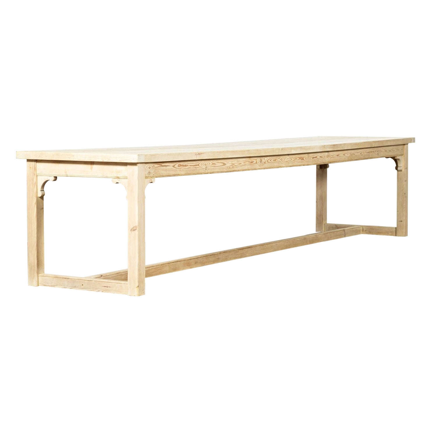 Table de réfectoire monumentale en pin anglais du XIXe siècle