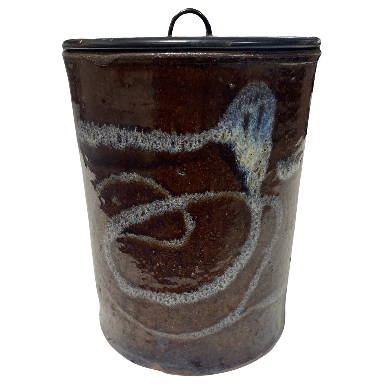 Japanese Mashiko Ware Mingei Pottery Water Container Vase Manner of Shoji Hamada For Sale