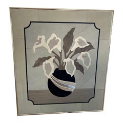 1980 Large Lily Wall Art made of Leather