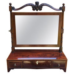 Regency Satinwood Inlaid and Carved Mahogany Chest Mirror, Circa 1800-1810