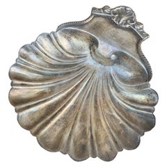 Antique English Regency Silver Clam Shell Serving Dish
