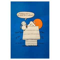 Mid-Century SNOOPY Original Vintage French Poster, 1958 "LE MATIN" by Schulz